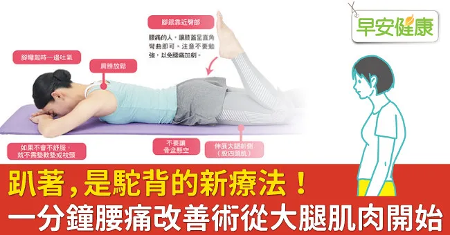 趴著，是駝背的新療法！一分鐘腰痛改善術從大腿肌肉開始