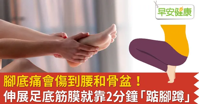 腳底痛會傷到腰和骨盆！伸展足底筋膜就靠2分鐘「踮腳蹲」