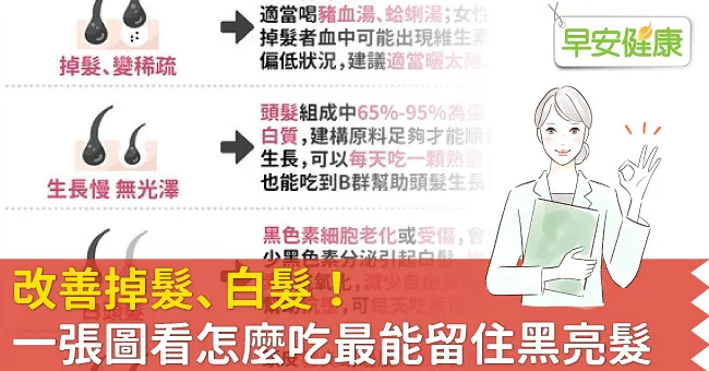 改善掉髮、白髮！一張圖看怎麼吃最能留住黑亮髮