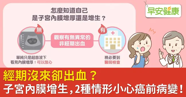 經期沒來卻出血？子宮內膜增生，2種情形小心癌前病變！