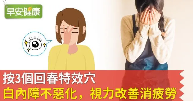 按3個回春特效穴，白內障不惡化，視力改善消疲勞