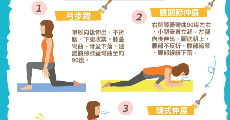 瘦腿運動教練教你練！弓步蹲＋2伸展練對腰腿肌群，消水腫、甩開肉肉腿