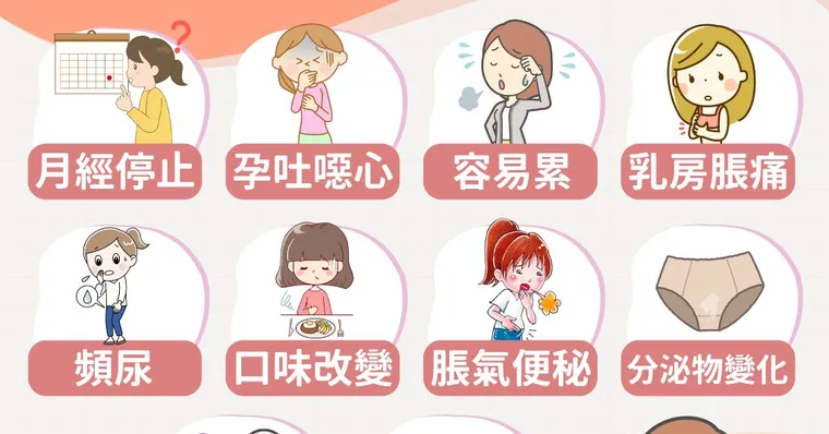 懷孕初期症狀7大前兆！懷孕最快多久有症狀？懷孕初期會有分泌物、想吐嗎？月經沒來多久該驗孕？