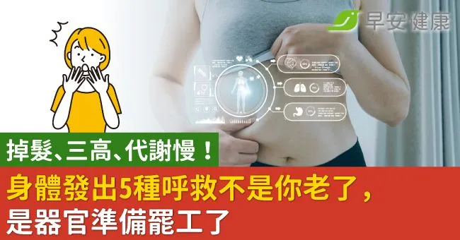 掉髮、三高、代謝慢！身體發出5種呼救不是你老了，是器官準備罷工了