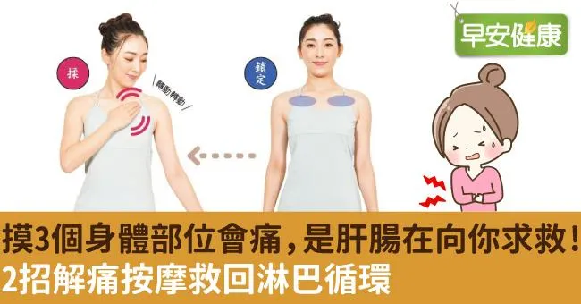 摸3個身體部位會痛，是肝腸在向你求救！2招解痛按摩救回淋巴循環