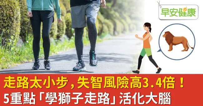 走路太小步，失智風險高3.4倍！5重點「學獅子走路」活化大腦