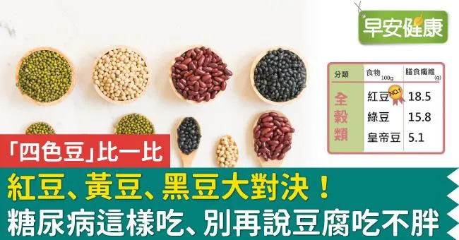 紅豆、黃豆、黑豆大對決！糖尿病這樣吃、別再說豆腐吃不胖