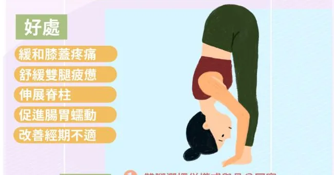 瑜伽「站姿前彎」消除腿部水腫，改善經期不適、消化不良！