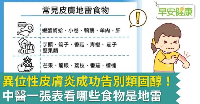 異位性皮膚炎成功告別類固醇！中醫一張表看哪些食物是地雷