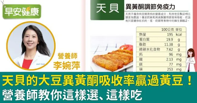 天貝的大豆異黃酮吸收率贏過黃豆！營養師教你這樣選、這樣吃