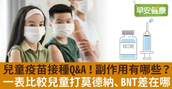 兒童疫苗大型接種站開設！兒童疫苗副作用、接種QA，一表比較打莫德納、BNT差別