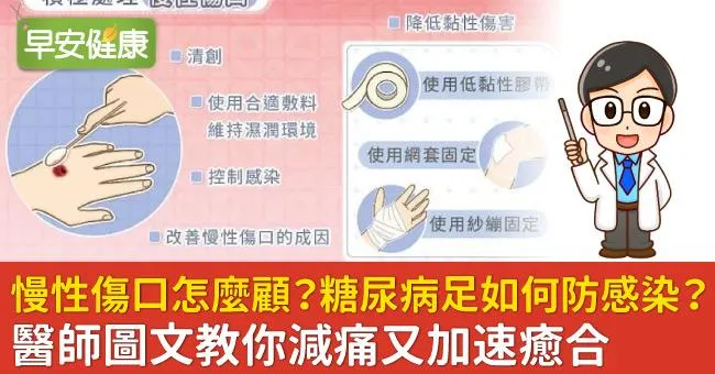 慢性傷口怎麼顧？糖尿病足如何防感染？醫師圖文教你減痛又加速癒合