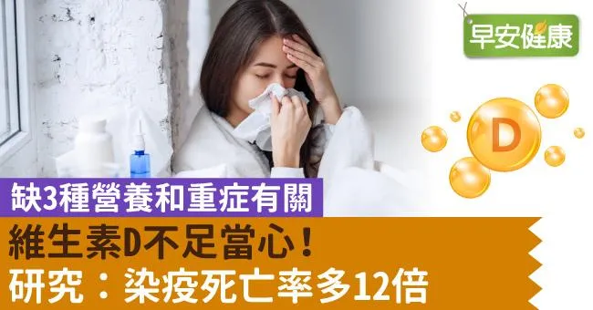 缺3種營養和重症有關，維生素D不足當心！研究：染疫死亡率多12倍