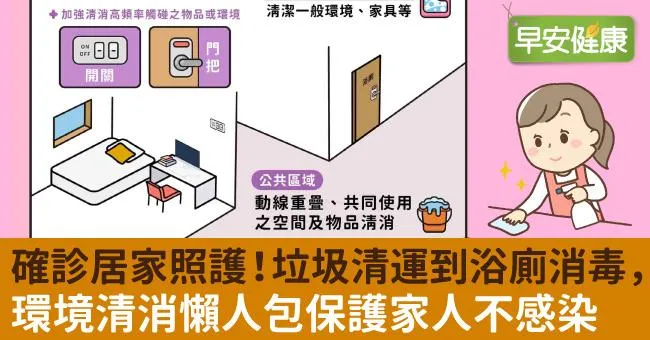 確診居家照護！垃圾清運到浴廁消毒，環境清消懶人包保護家人不感染