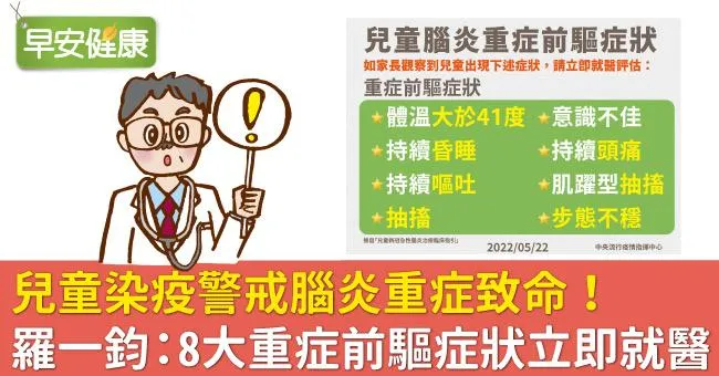 兒童染疫警戒腦炎重症致命！羅一鈞：8大重症前驅症狀務必立即就醫