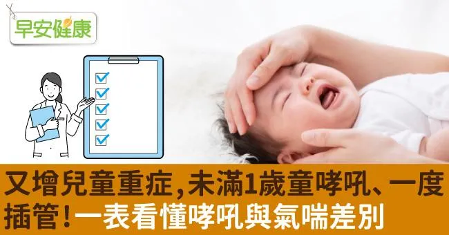 又增兒童重症，未滿1歲童哮吼、一度插管！一表看懂哮吼與氣喘差別