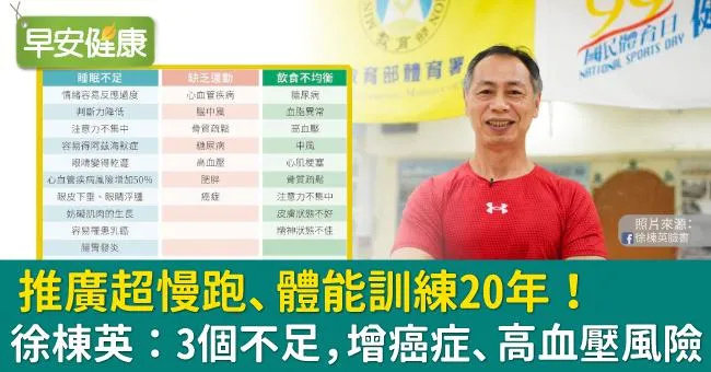 推廣超慢跑、體能訓練20年！徐棟英：3個不足，增癌症、高血壓風險