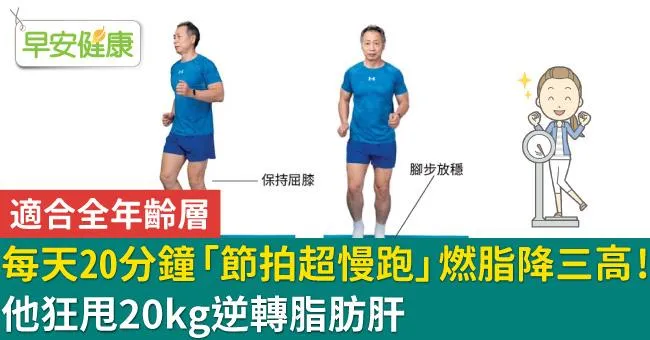 每天20分鐘「節拍超慢跑」燃脂降三高！他狂甩20kg逆轉脂肪肝