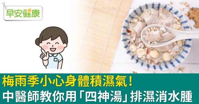 梅雨季小心身體積濕氣！中醫師教你用「四神湯」排濕消水腫