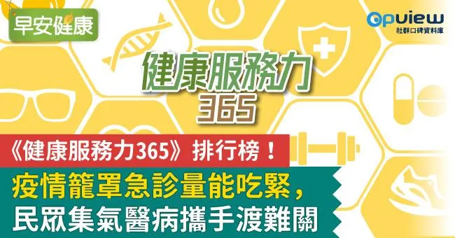 2022年5月《健康服務力365》排行榜！疫情籠罩急診量能吃緊，民眾集氣醫病攜手