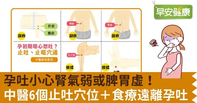 孕吐小心腎氣弱或脾胃虛！中醫6個止吐穴位＋食療遠離孕吐