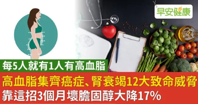 高血脂集齊癌症、腎衰竭12大致命威脅！靠這招3個月壞膽固醇大降17％