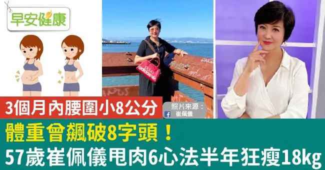 體重曾飆破8字頭！57歲崔佩儀甩肉6心法半年狂瘦18kg