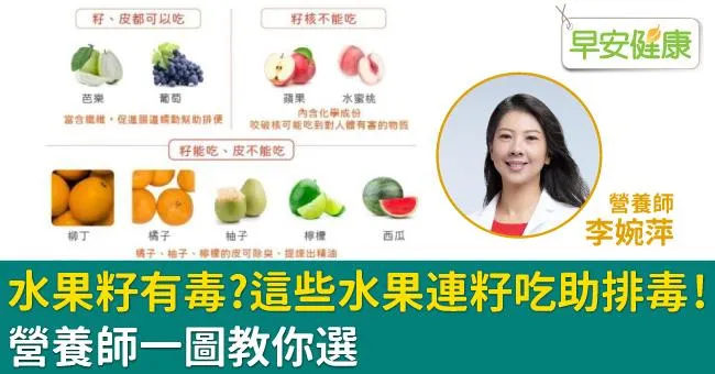 水果籽有毒？這些水果連籽吃助排毒！營養師一圖教你選