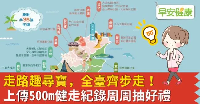 走路趣尋寶，全臺齊步走！上傳500m健走紀錄周周抽好禮