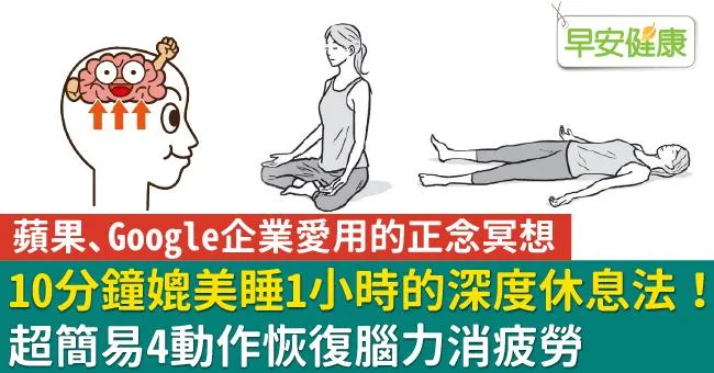 10分鐘媲美睡1小時的深度休息法！超簡易4動作恢復腦力消疲勞
