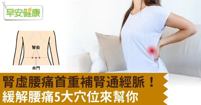 腎虛腰痛首重補腎通經脈！緩解腰痛5大穴位來幫你