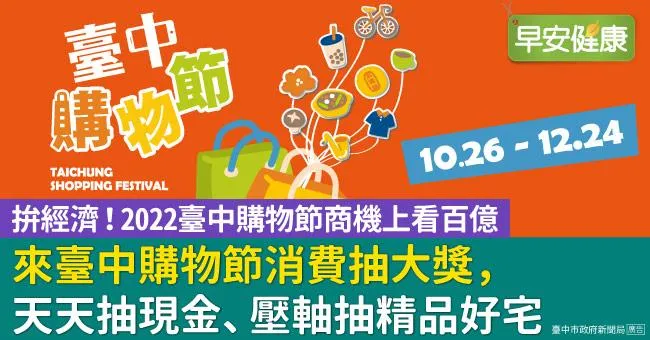 拚經濟！2022臺中購物節商機上看百億！來臺中購物節消費抽大獎，天天抽現金、壓軸抽精品好宅