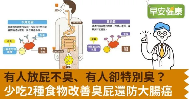 有人放屁不臭、有人卻特別臭？少吃2種食物改善臭屁還防大腸癌