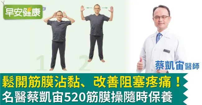 鬆開筋膜沾黏、改善阻塞疼痛！名醫蔡凱宙520筋膜操隨時保養