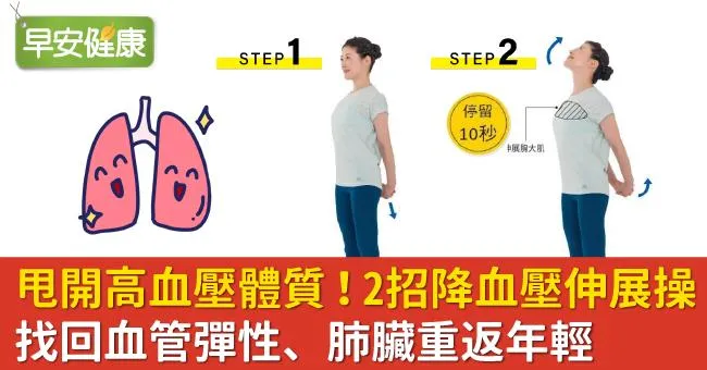 甩開高血壓體質！2招降血壓伸展操找回血管彈性、肺臟重返年輕