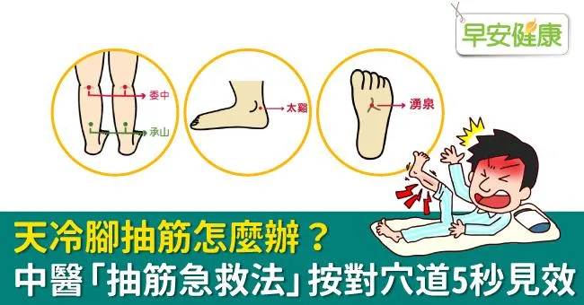 天冷腳抽筋怎麼辦？中醫「抽筋急救法」按對穴道5秒見效
