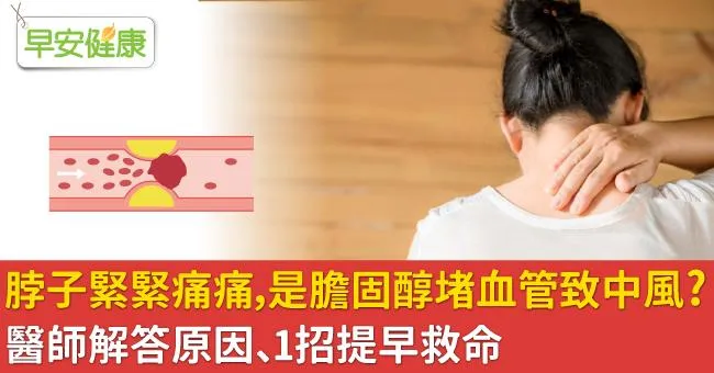 脖子緊緊痛痛，是膽固醇堵血管致中風？醫師解答原因、1招提早救命
