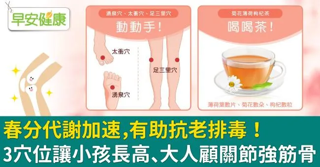 春分代謝加速，有助抗老排毒！3穴位讓小孩長高、大人顧關節強筋骨