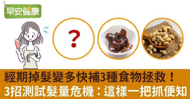 經期掉髮變多快補3種食物拯救！3招測試髮量危機：這樣一把抓便知