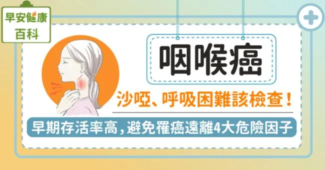 咽喉癌初期、晚期症狀與存活率比一比！6部位自我檢查防範咽喉癌