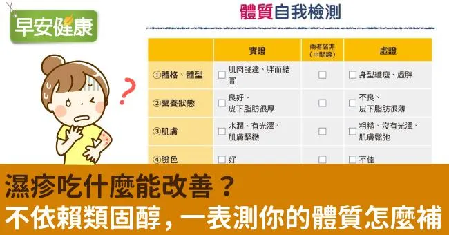 濕疹吃什麼能改善？不依賴類固醇，一表測你的體質怎麼補