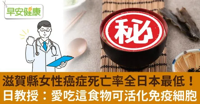 滋賀縣女性癌症死亡率全日本最低！日教授：愛吃這食物可活化免疫細胞