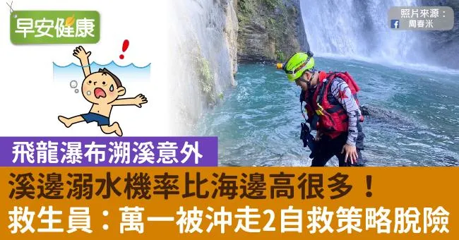【飛龍瀑布溯溪意外】溪邊溺水機率比海邊高很多！救生員：萬一被沖走，2自救策略脫險