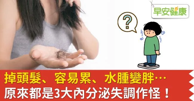 掉頭髮、容易累、水腫變胖…原來都是3大內分泌失調作怪！