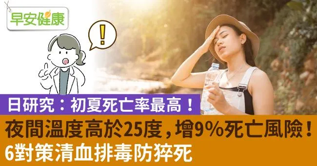 夜間溫度高於25度，增9％死亡風險！6對策清血排毒防猝死