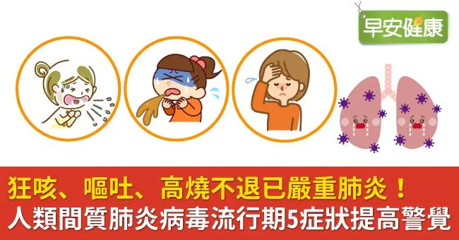 狂咳、嘔吐、高燒不退已嚴重肺炎！人類間質肺炎病毒流行期5症狀提高警覺