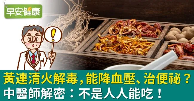 黃連清火解毒，能降血壓、治便祕？中醫師解密：不是人人能吃！