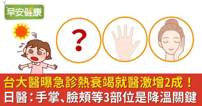 台大醫曝急診熱衰竭就醫激增2成！日醫：手掌、臉頰等3部位是降溫關鍵