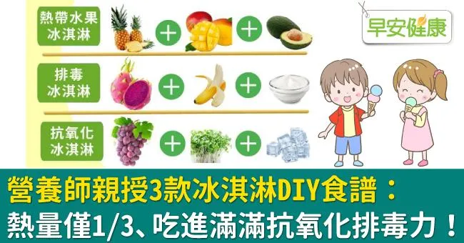 營養師親授3款冰淇淋DIY食譜：熱量僅1/3、吃進滿滿抗氧化排毒力！