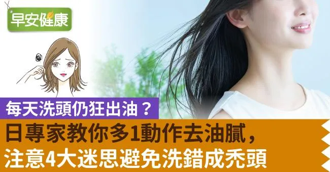 每天洗頭仍狂出油？日專家教你多1動作去油膩，注意4大迷思避免洗錯成禿頭